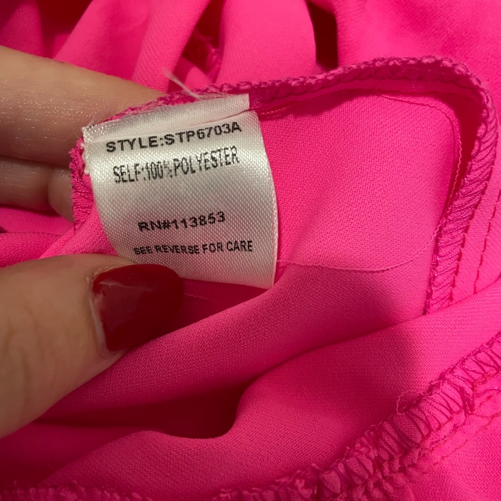 Pink Romper with Ruffle Accent - Picture 8 of 8